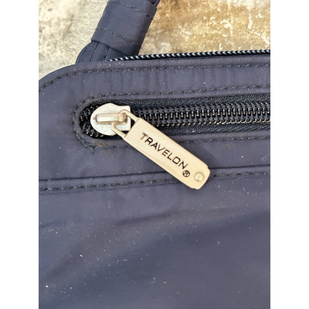Travelon Anti-theft Classic Light Convertible Small Crossbody Bag Navy Silver - Picture 3 of 12